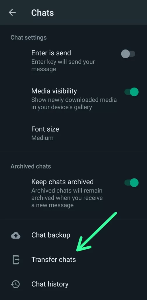 WhatsApp Chat Transfer Feature