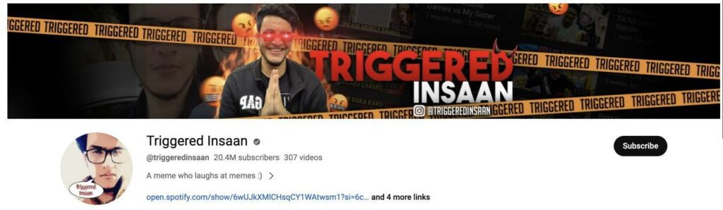 Trigger Insaan YouTube Subcribers
