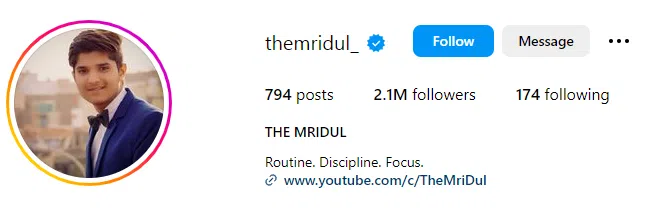 The Mridul Instagram