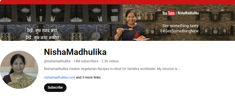 Nisha Madhulika YouTube 