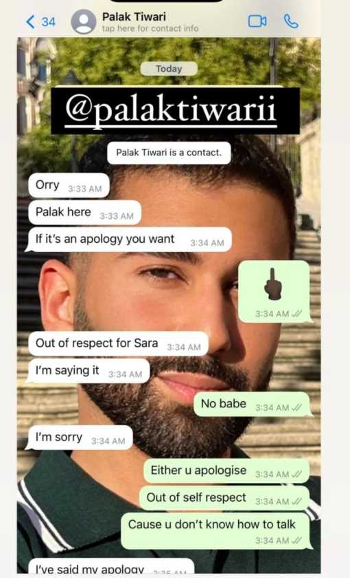 Orry And Palak Tiwari WhatsApp Chat Leak