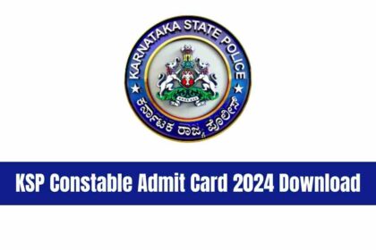 KSP Constable Admit Card 2024 Download