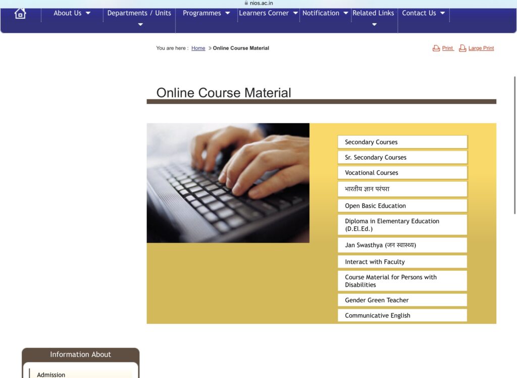 NIOS Online Course Material 