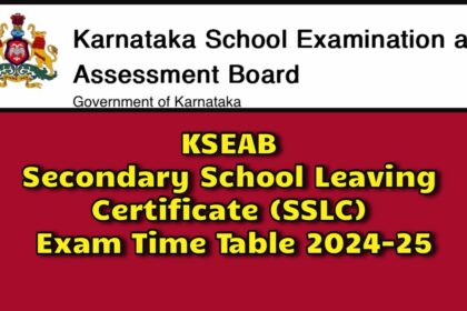 SSLC Exam Time Table