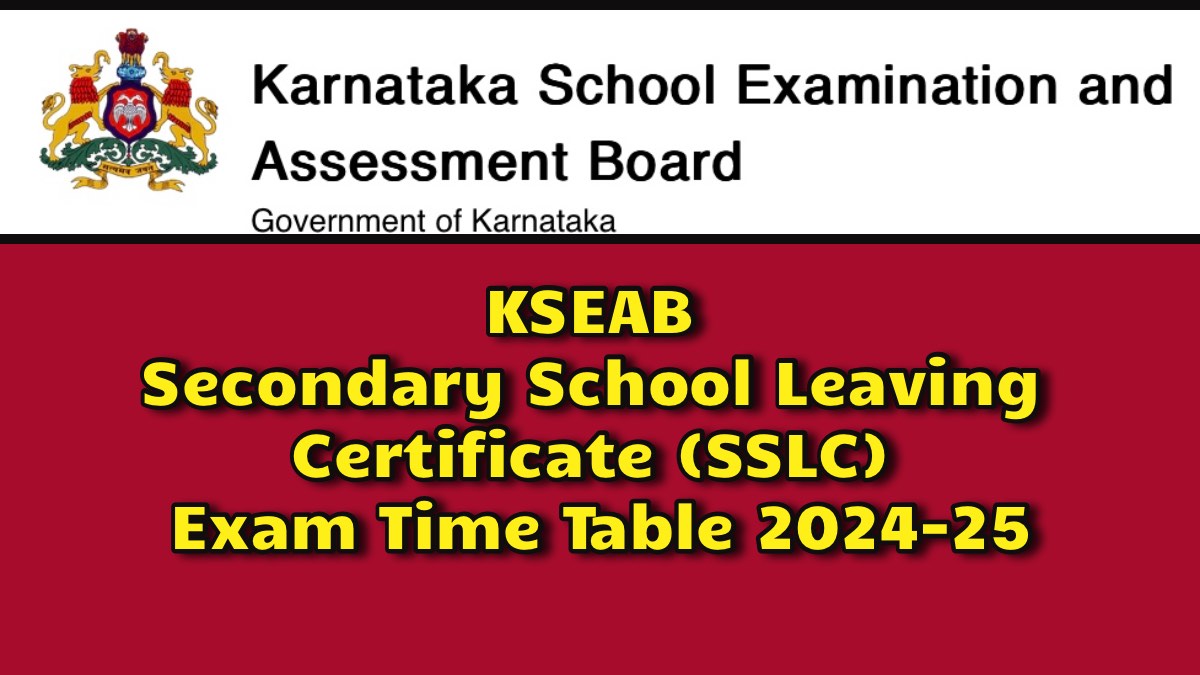 SSLC Exam Time Table