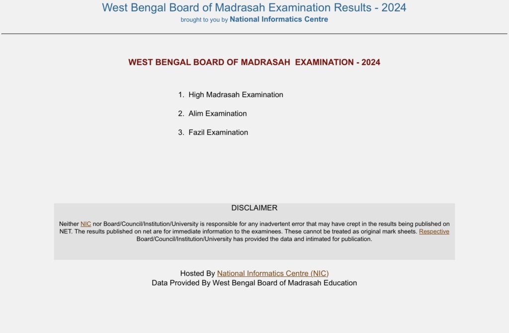 High Madrasah Examination, Alim Examination, Fazil Examination 