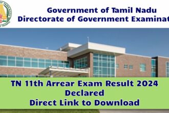 TN 11th Arrear Exam Result